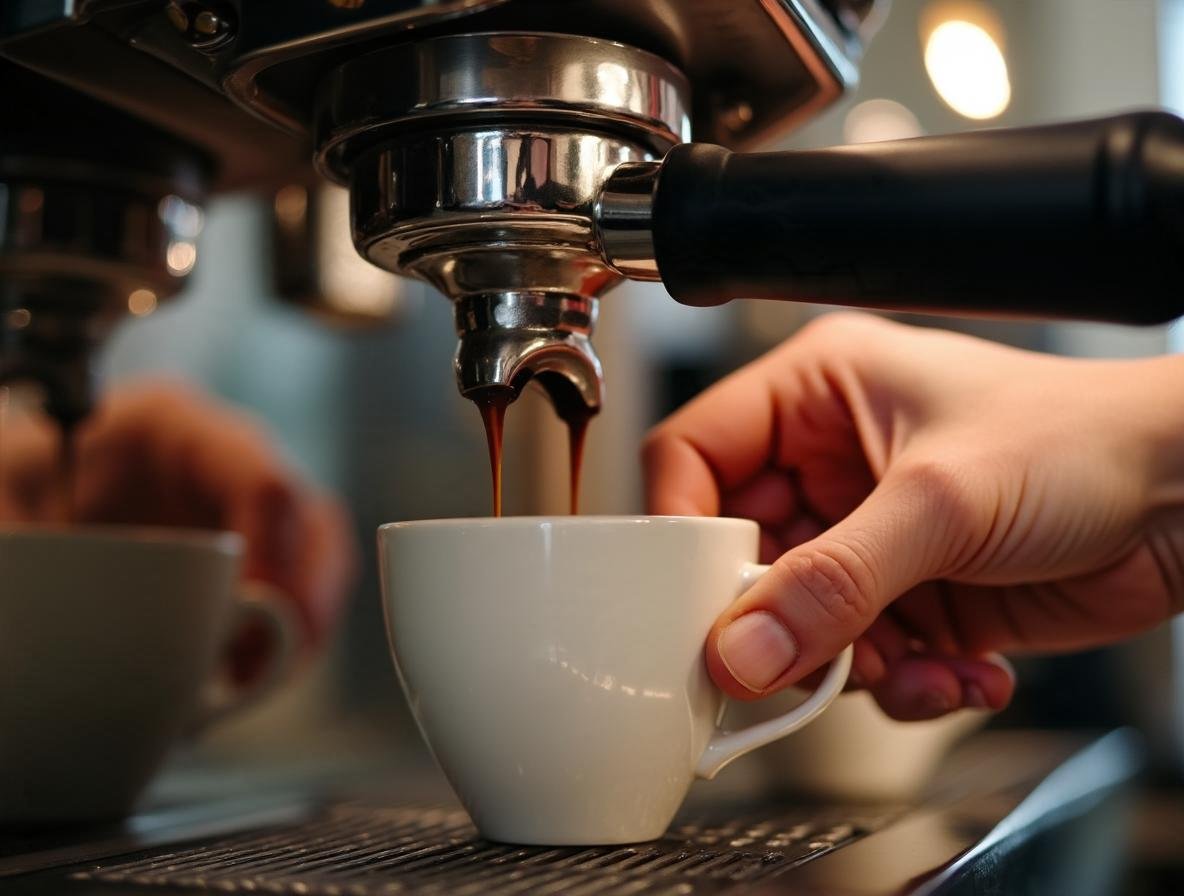 Barman pripravuje espresso